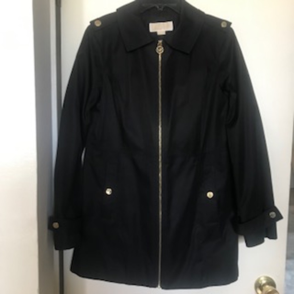 Micheal Kors Black Trench Coat with detachable hood